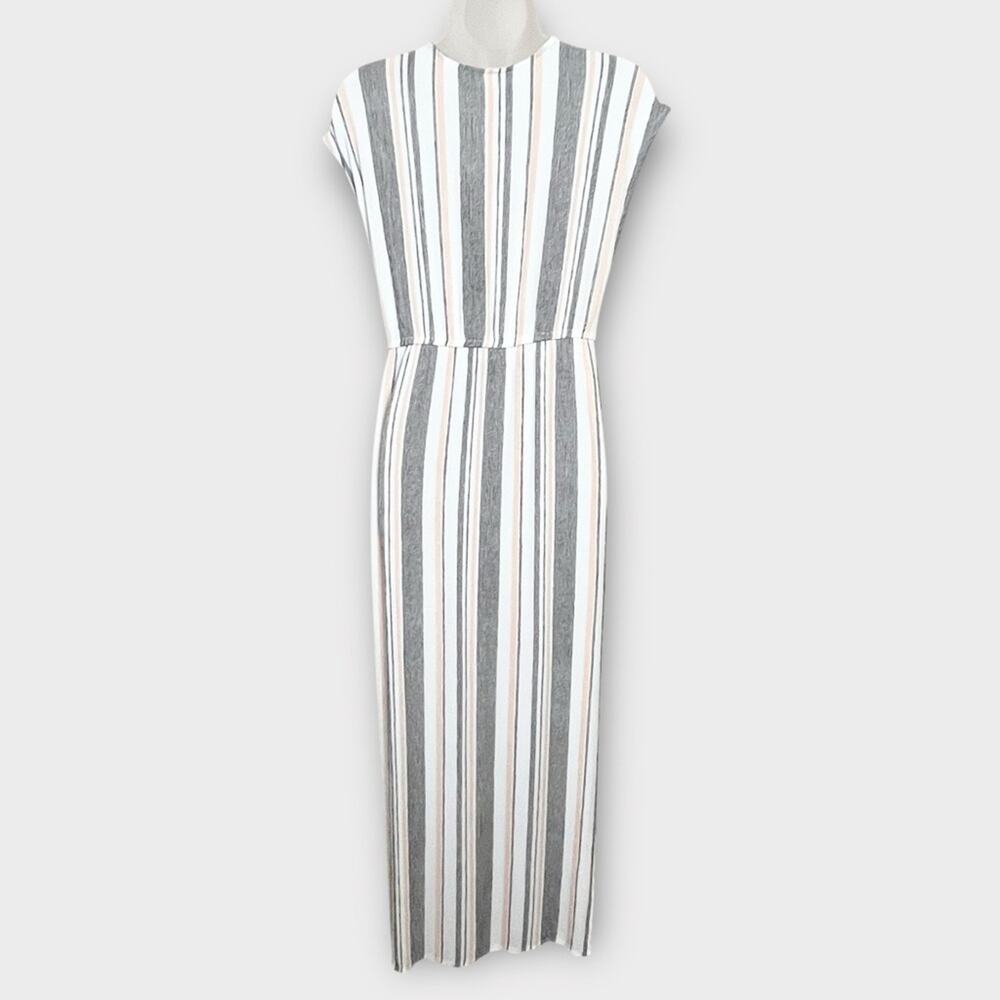 LULUS Coastal Grooves White Multi Striped Swim Cover-Up Size Medium Gauze Rayon - Picture 3 of 6